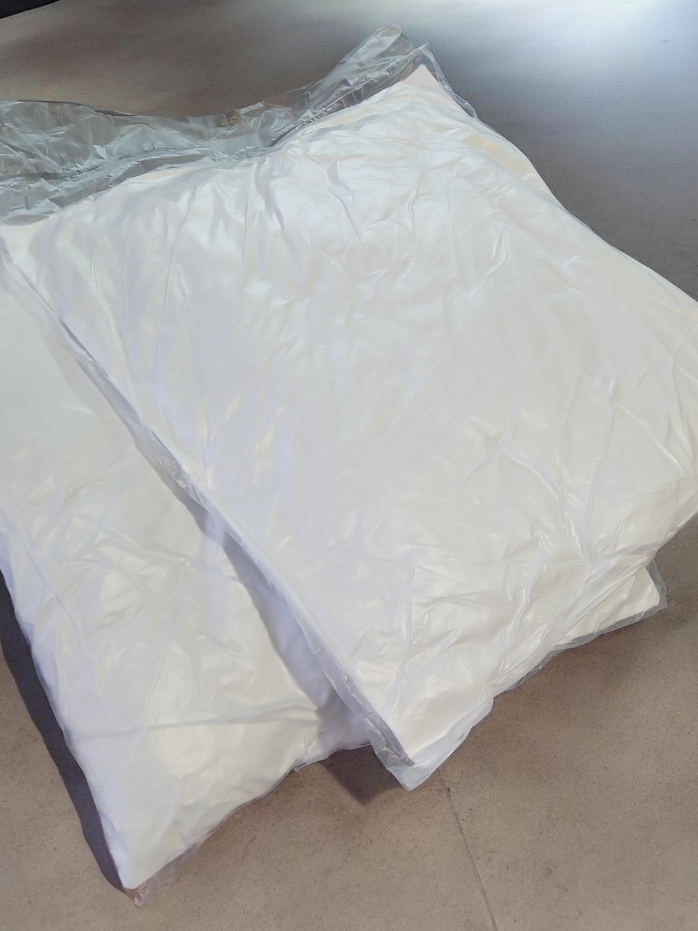 2-Square Pillow Inserts factory vacuum-sealed in clear plastic bags